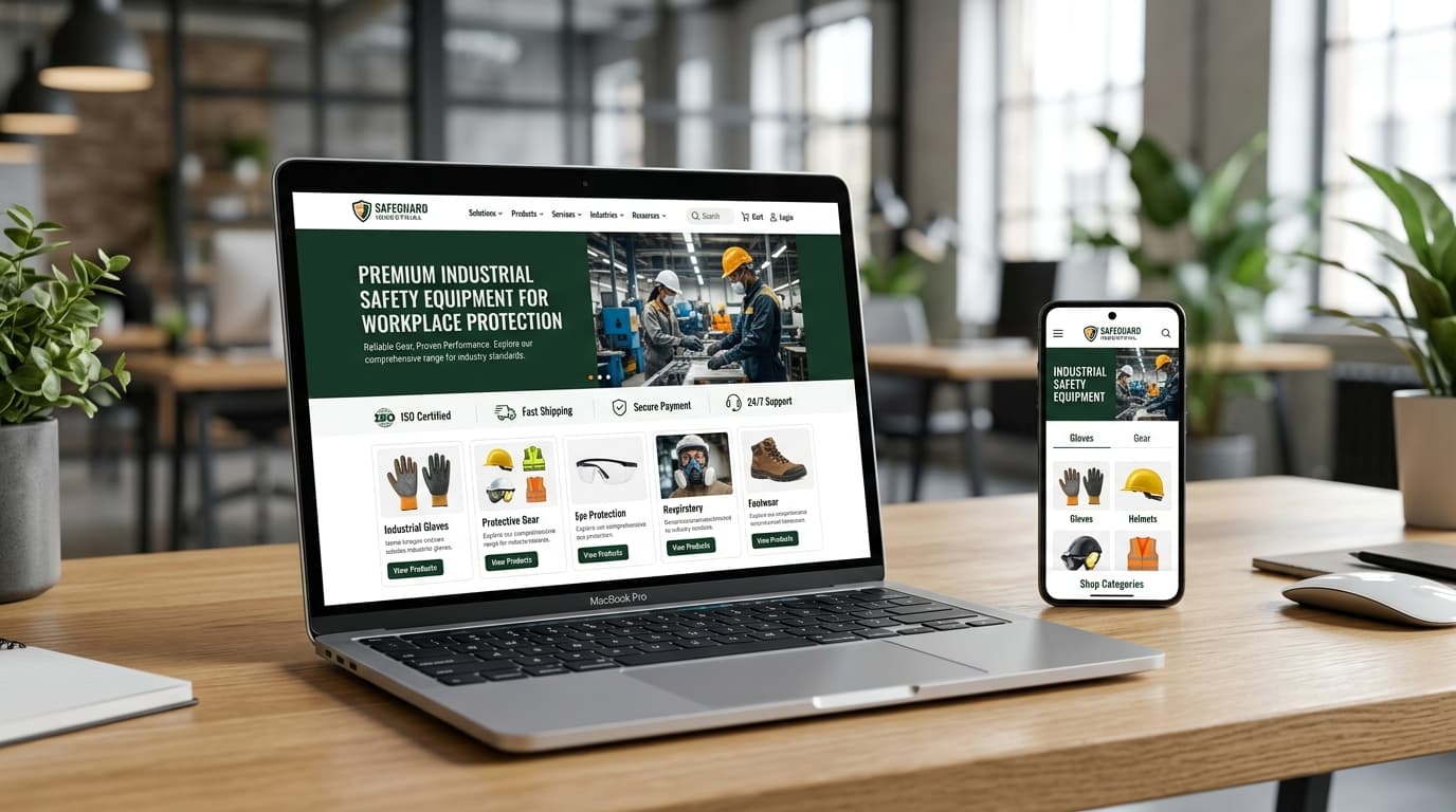 Site web ARAGANT — Mockup desktop et mobile du site e-commerce B2B